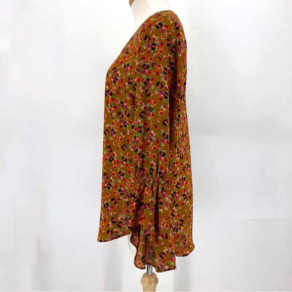 Cabi Burnished Blouse # 4042, Gold Floral Print Long Sleeve Blouse, XS - Picture 6 of 16